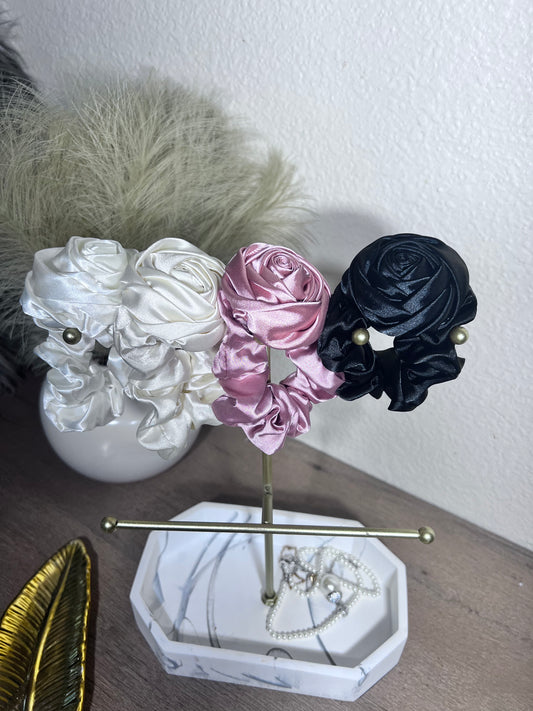 Beautiful Rose Scrunchie set of 4
